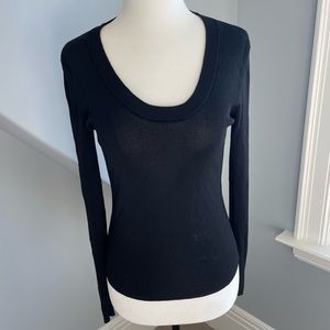 Scoop Neck Black Long Sleeve